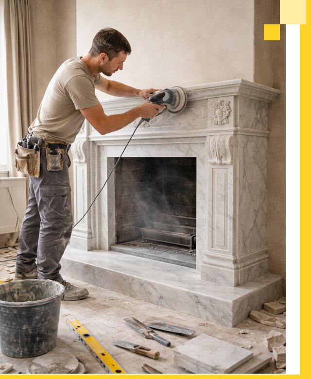 Изготовление и установка мраморных каминов в Истре под ключ