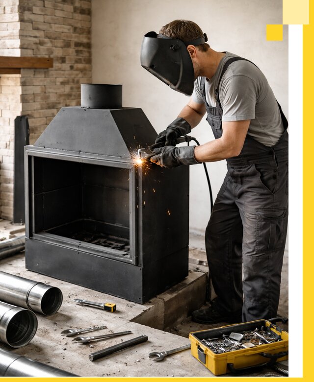 Продажа и установка металлических каминов в Истре под ключ