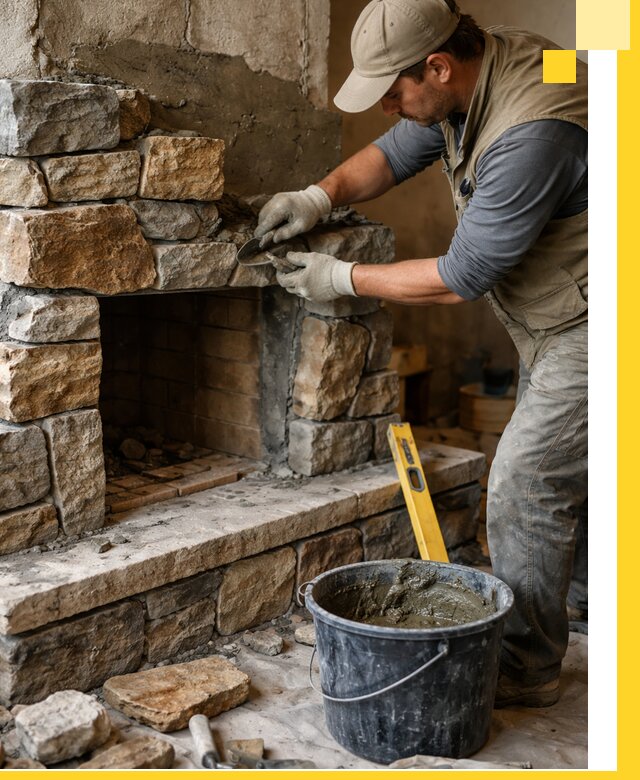 Изготовление и установка каменных каминов под ключ в Истре