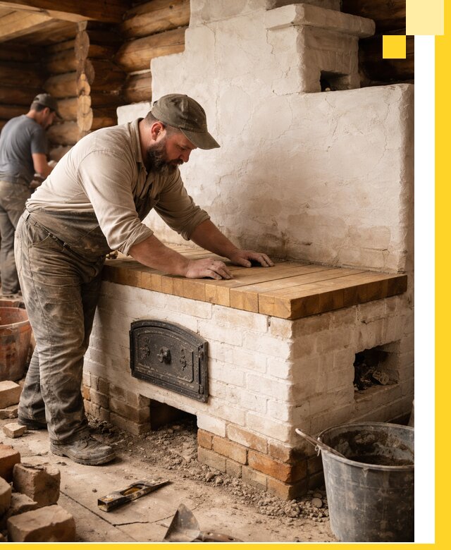 Проектирование и установка русской печи с лежанкой в Истре