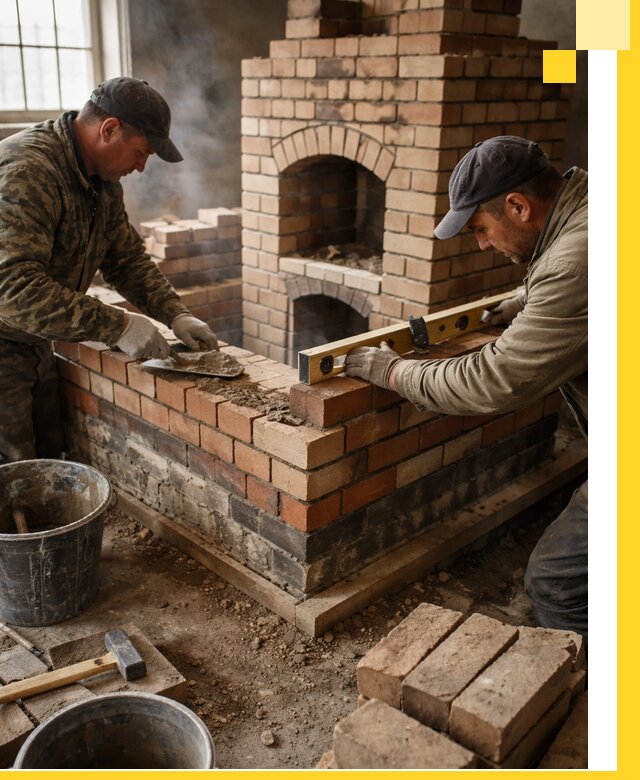 Изготовление и монтаж печей и каминов из кирпича в Истре