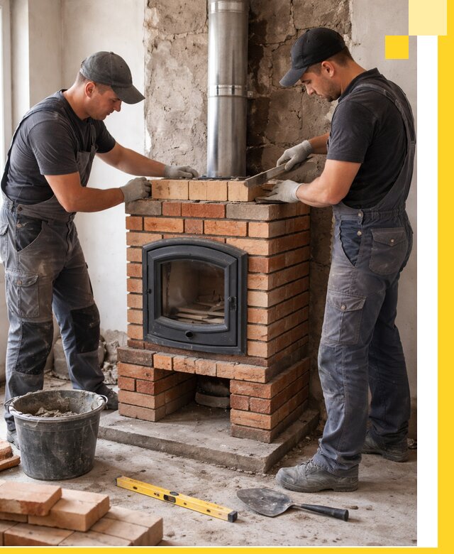 Монтаж печи камина под ключ в Истре с гарантией и пусконаладкой