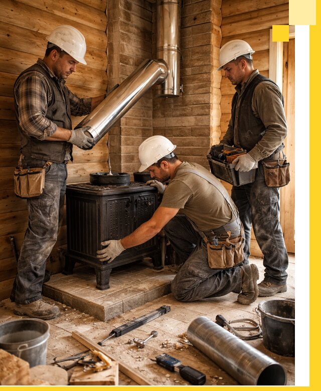 Профессиональный монтаж банных печей и дымоходов в Истре