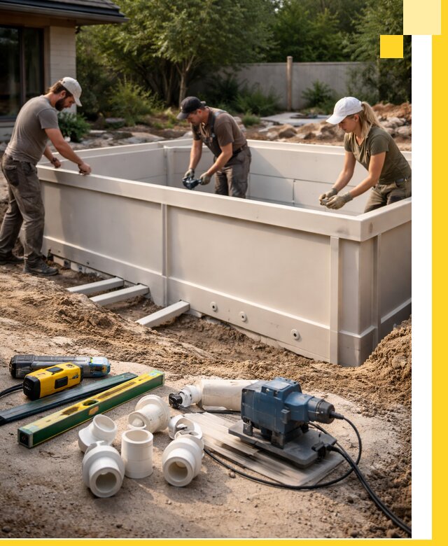 Установка полипропиленовых бассейнов под ключ в Истре