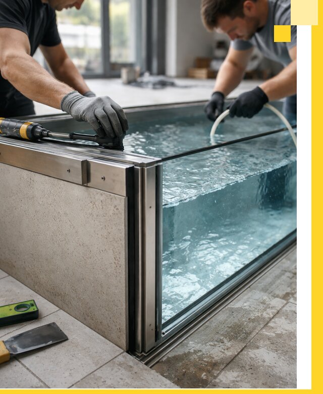 Проектирование и монтаж стеклянных бассейнов в Истре