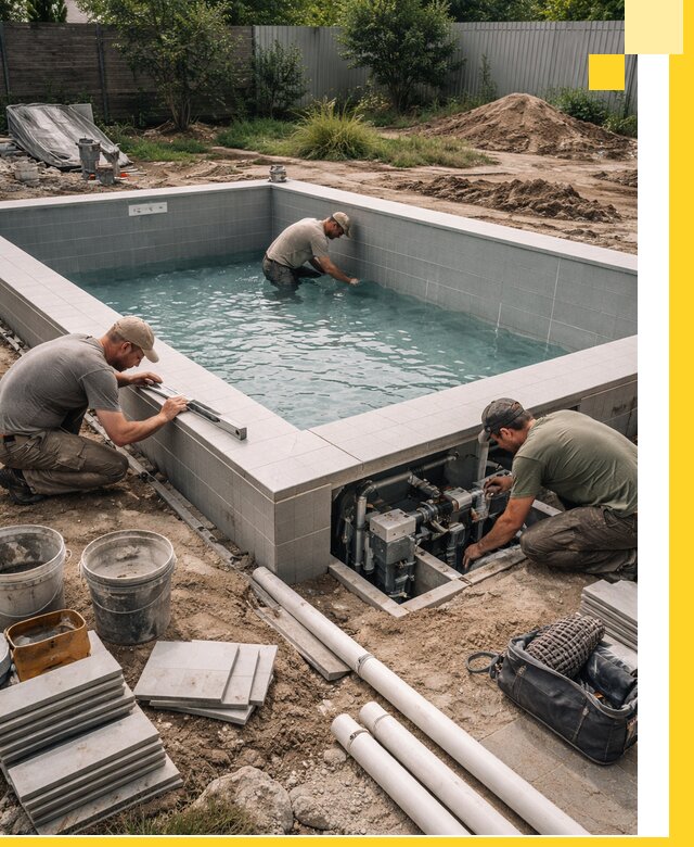 Строительство и монтаж бассейнов для дачи под ключ в Истре