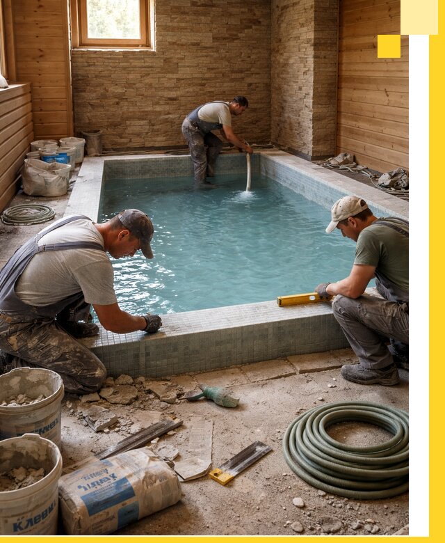 Проектирование и строительство бассейнов для бани в Истре