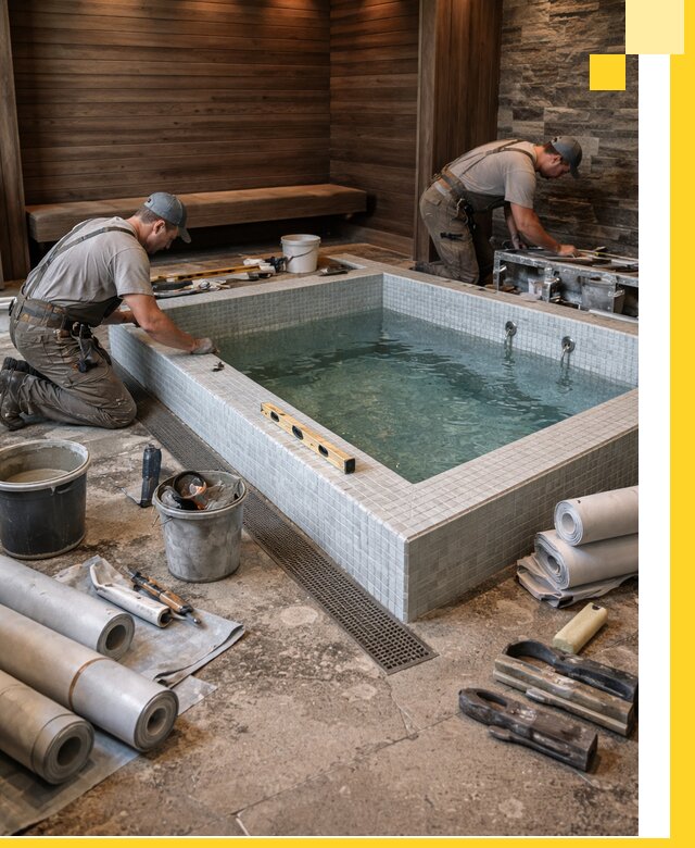 Установка и строительство бассейнов для сауны в Истре