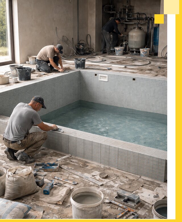 Строительство и монтаж бассейнов в помещении в Истре