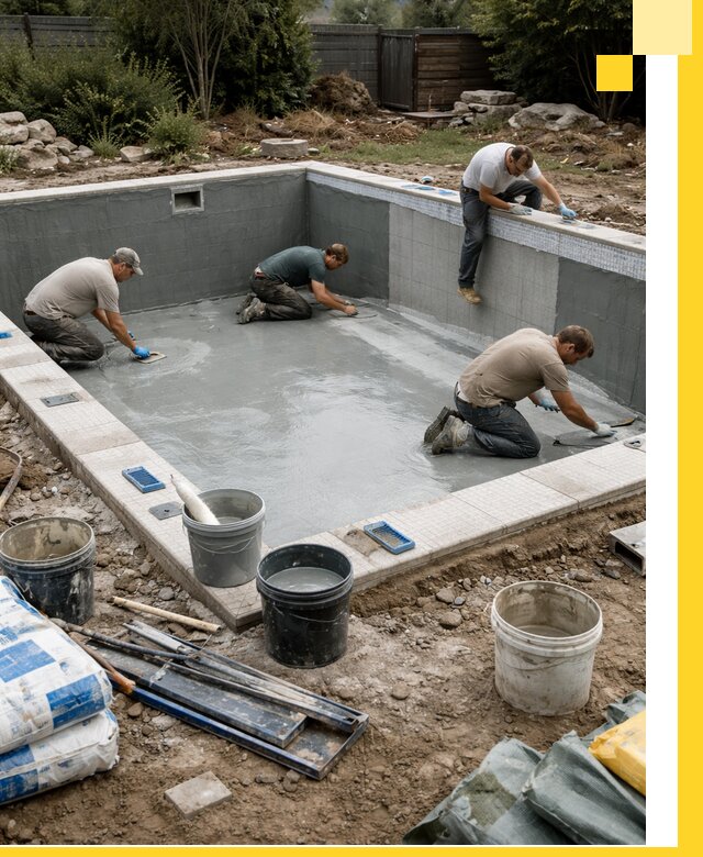 Изготовление и монтаж чаши бассейна под ключ в Истре