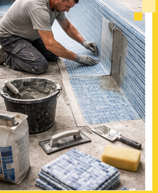 Укладка и ремонт мозаики для бассейнов под ключ в Истре