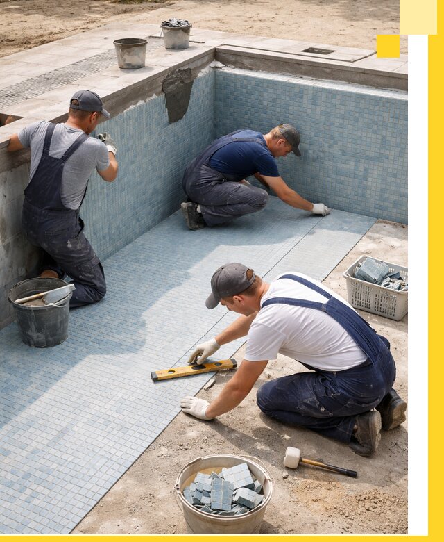 Укладка и установка плитки для бассейнов под ключ в Истре