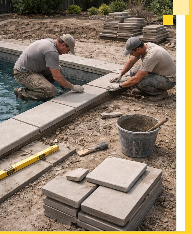 Установка и изготовление копингового камня для бассейнов в Истре