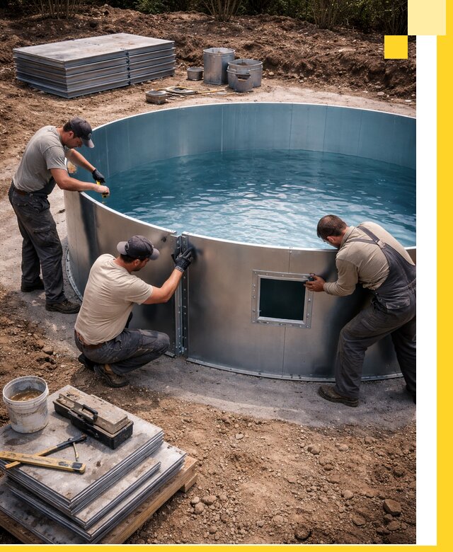 Круглые бассейны под ключ в Истре проектирование и монтаж