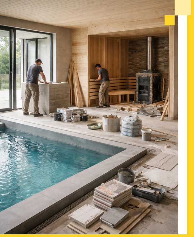 Проектирование и строительство бань с бассейном в Истре