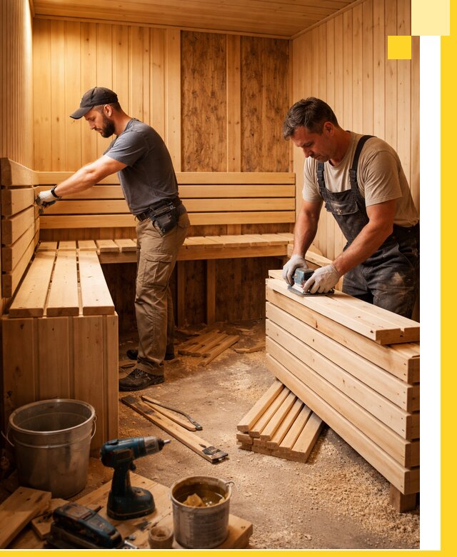 Профессиональный комплексный ремонт саун под ключ в Истре