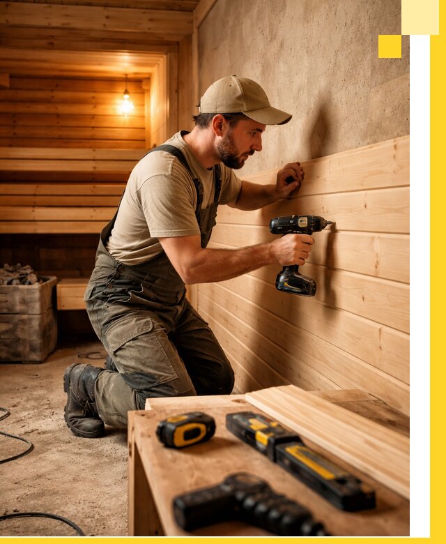 Профессиональная внутренняя отделка бани в Истре под ключ