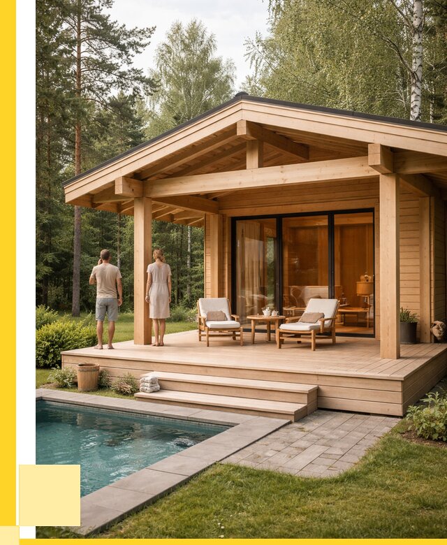 Бани с террасой под ключ в Истре от 609600 р. | ЭриданСта