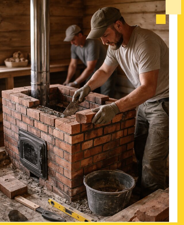 Кирпичные печи для бани под ключ в Истре, проект и монтаж