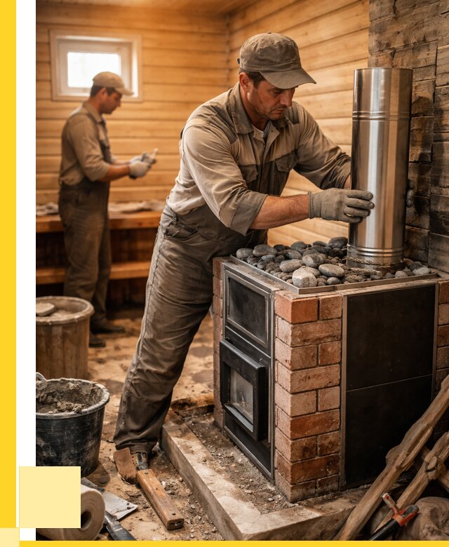 Монтаж печи в бане под ключ в Истре от 20320 р. | ЭриданСта