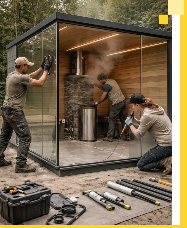 Проектирование и строительство стеклянных бань в Истре