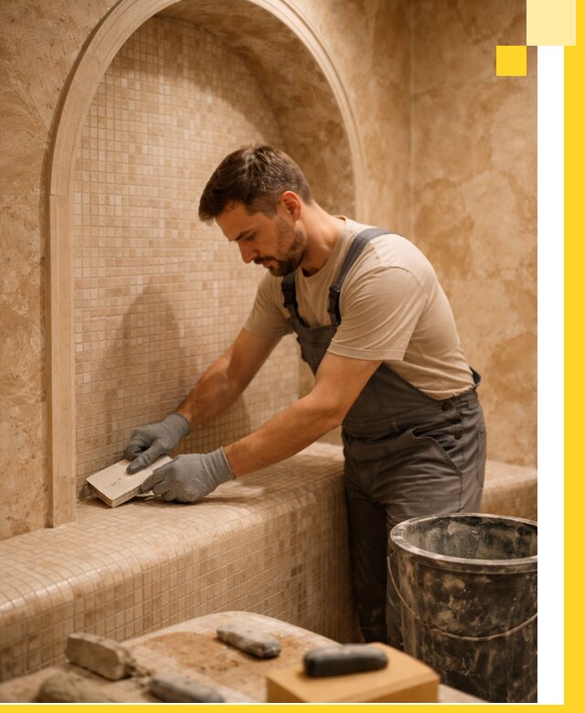 Профессиональная отделка хамамов с мозаикой под ключ в Истре