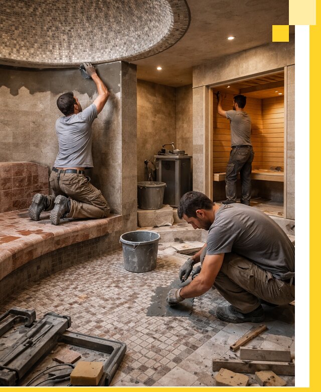 Проект и строительство хамама бани и сауны под ключ в Истре